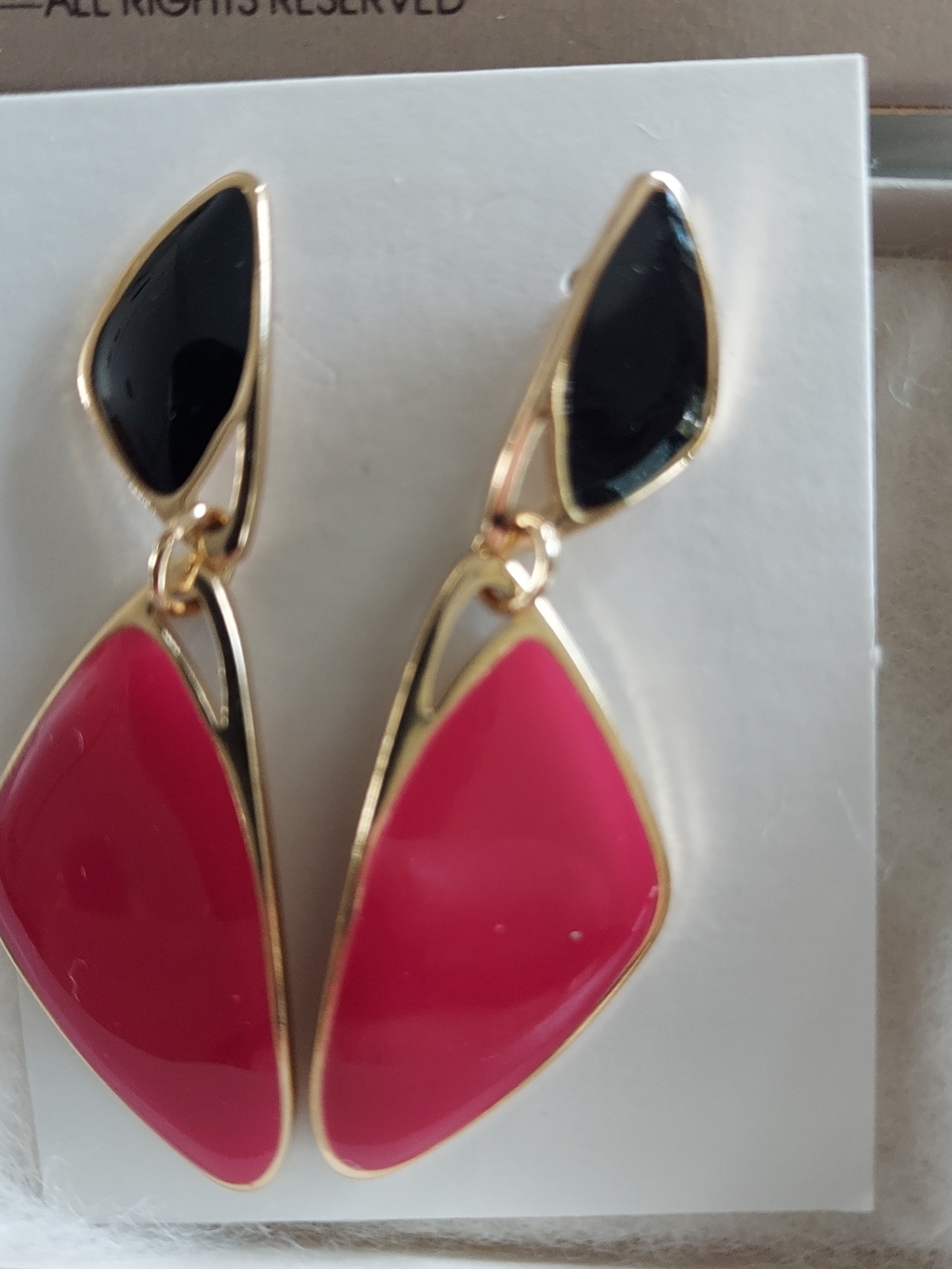 Vintage Avon Color Counterpoint Red & Black Drop Earrings